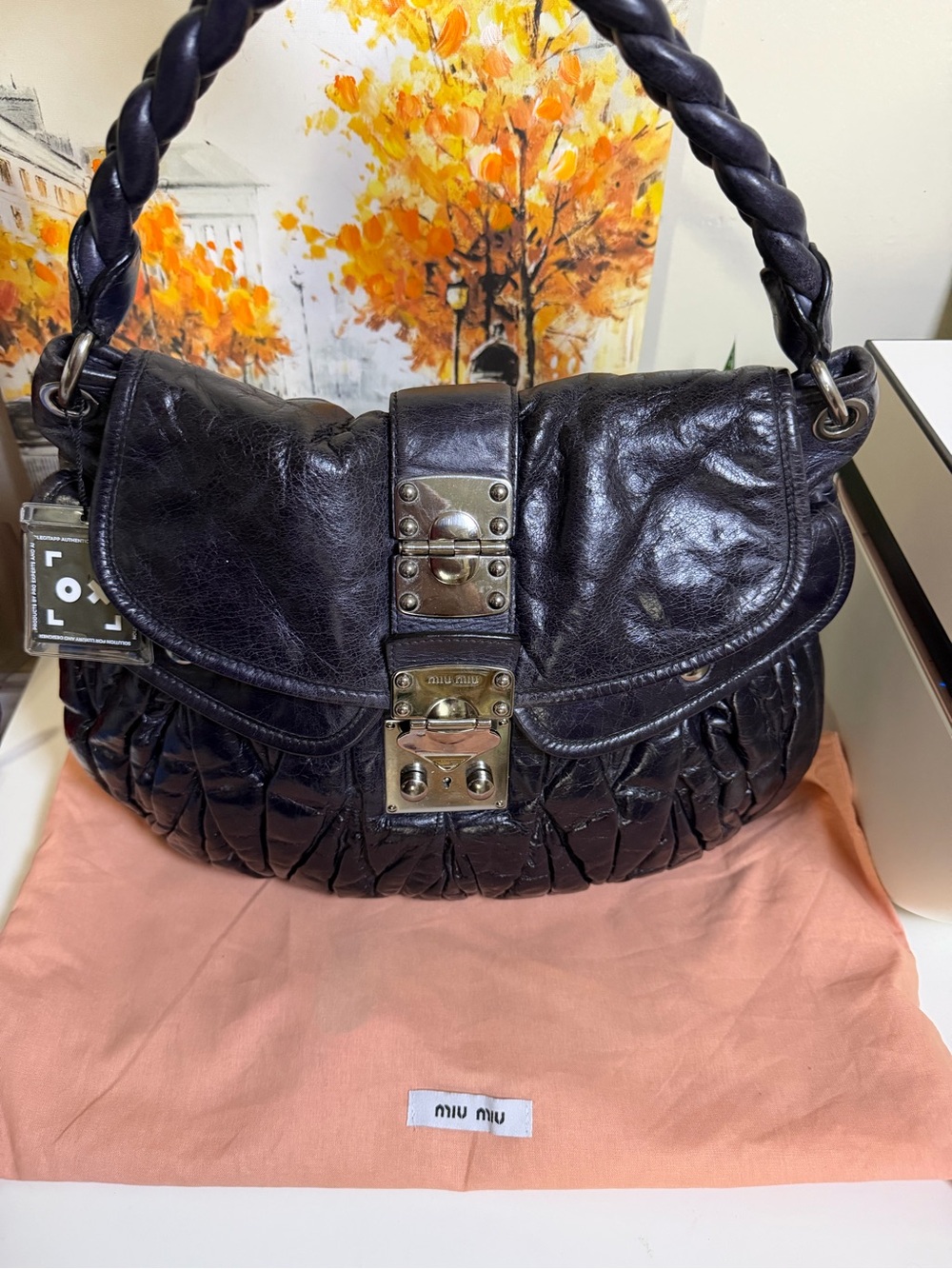 Miu Miu Black Leather Shoulder Bag